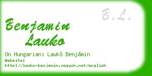 benjamin lauko business card