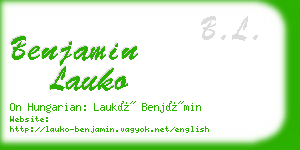 benjamin lauko business card